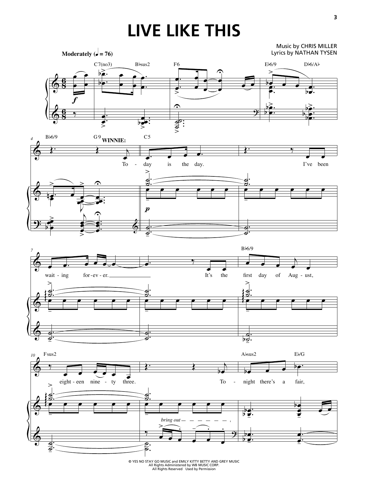 Chris Miller Live Like This sheet music notes and chords. Download Printable PDF.