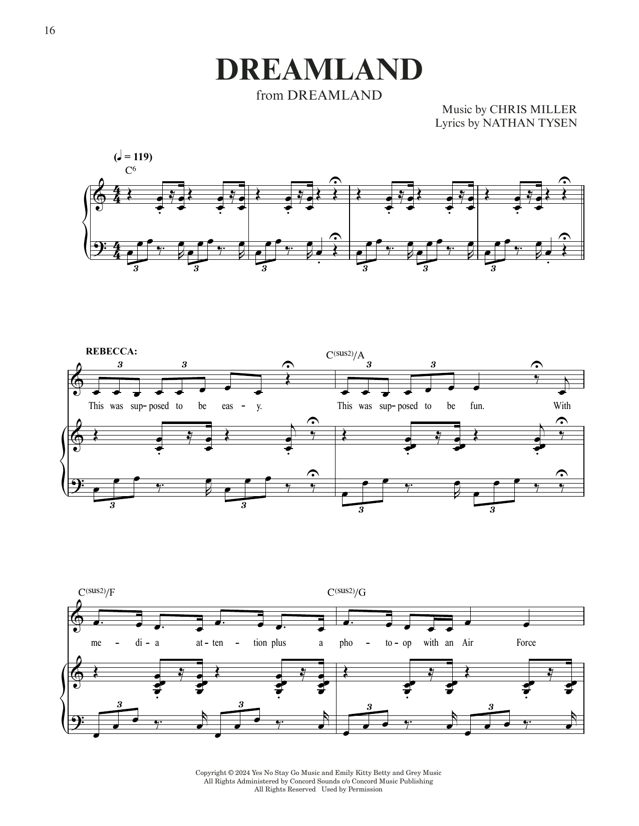 Chris Miller & Nathan Tysen Dreamland (from Dreamland) sheet music notes and chords arranged for Piano & Vocal