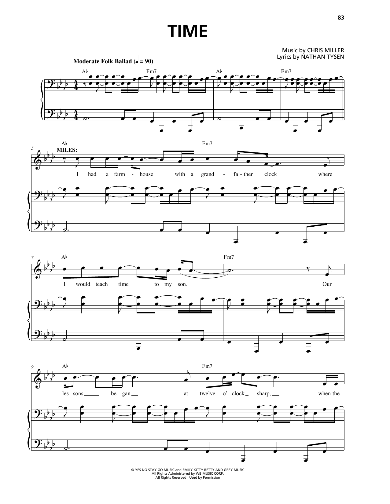 Chris Miller Time sheet music notes and chords. Download Printable PDF.