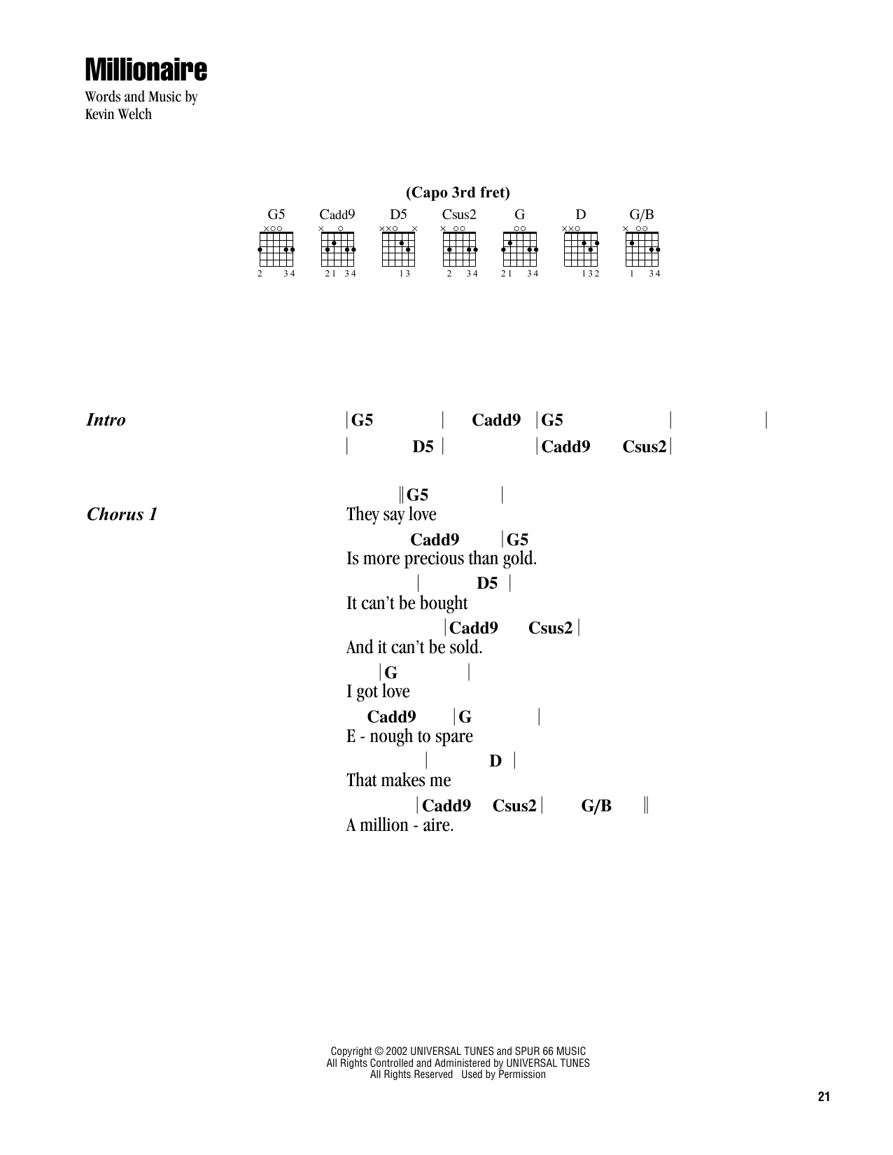 Chris Stapleton Millionaire sheet music notes and chords. Download Printable PDF.