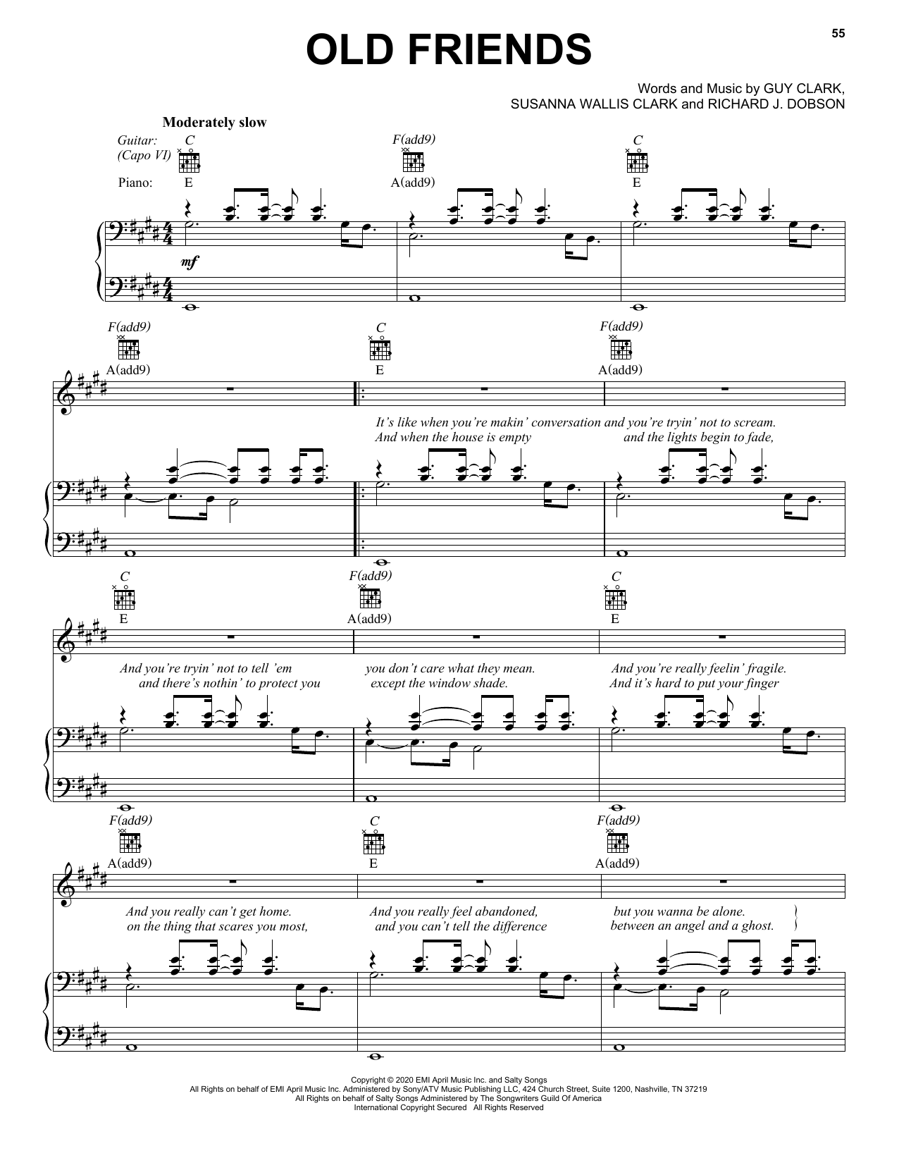 Chris Stapleton Old Friends sheet music notes and chords. Download Printable PDF.