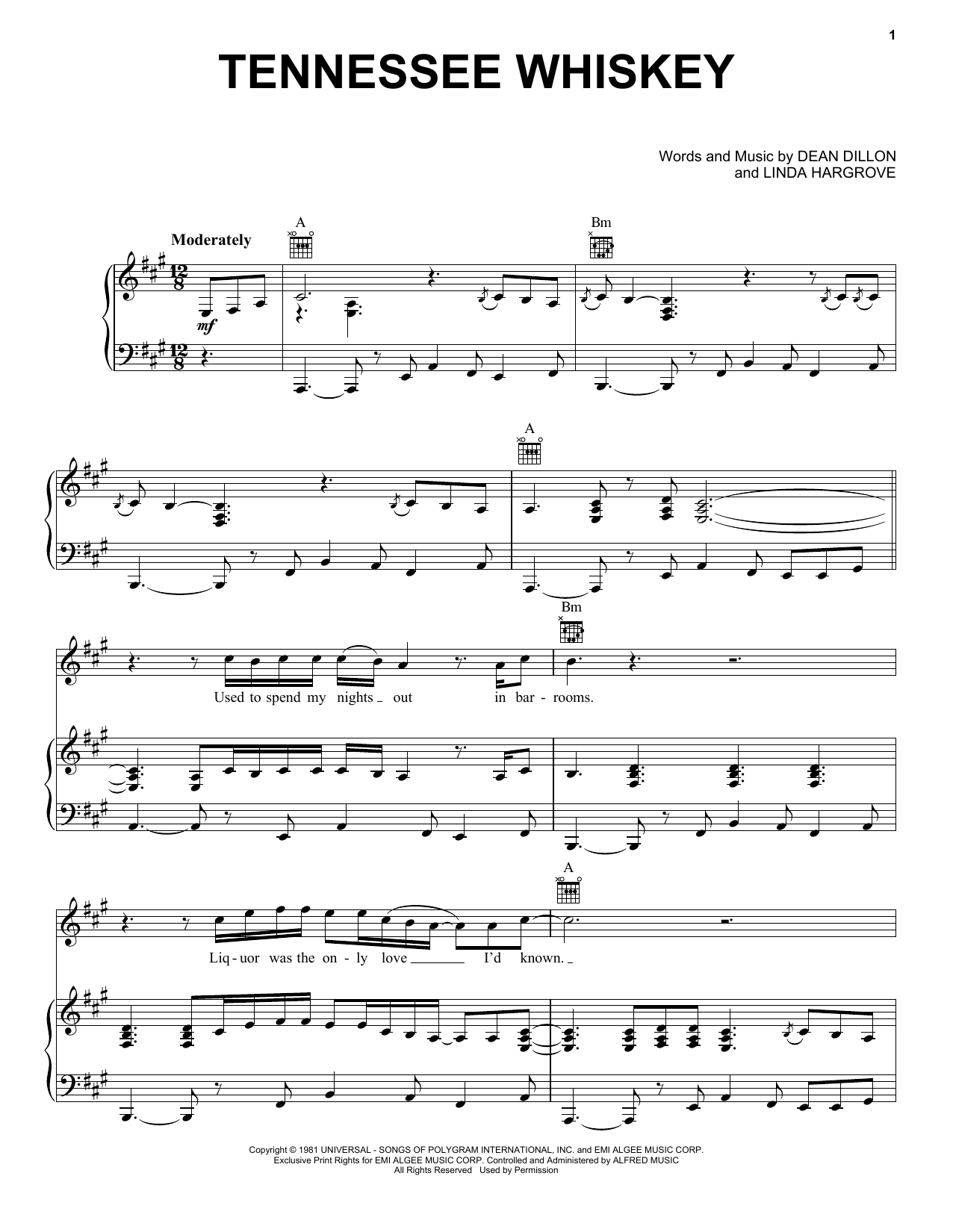 Chris Stapleton (Smooth As) Tennessee Whiskey sheet music notes and chords. Download Printable PDF.