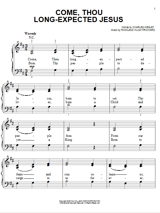 Chris Tomlin Come, Thou Long-Expected Jesus sheet music notes and chords. Download Printable PDF.