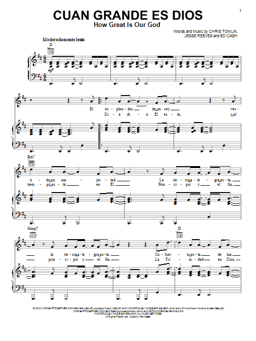 Chris Tomlin How Great Is Our God sheet music notes and chords. Download Printable PDF.