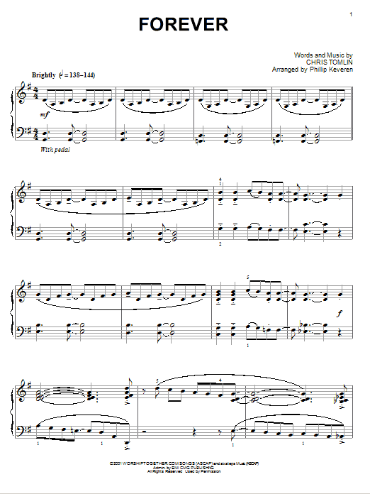 Chris Tomlin Forever [Jazz version] (arr. Phillip Keveren) sheet music notes and chords arranged for Piano Solo