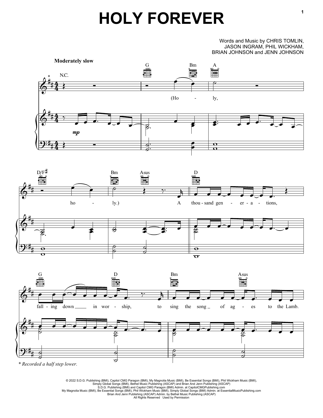 Chris Tomlin Holy Forever sheet music notes and chords. Download Printable PDF.