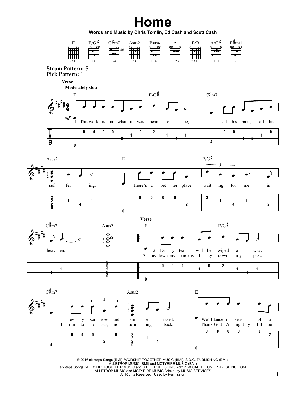 Chris Tomlin Home sheet music notes and chords. Download Printable PDF.