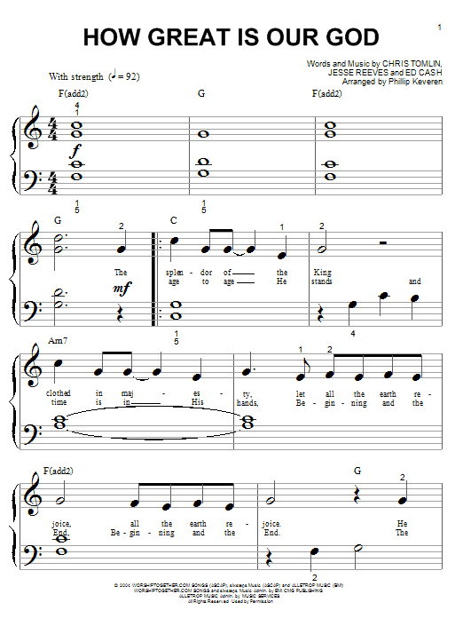 Chris Tomlin How Great Is Our God sheet music notes and chords. Download Printable PDF.