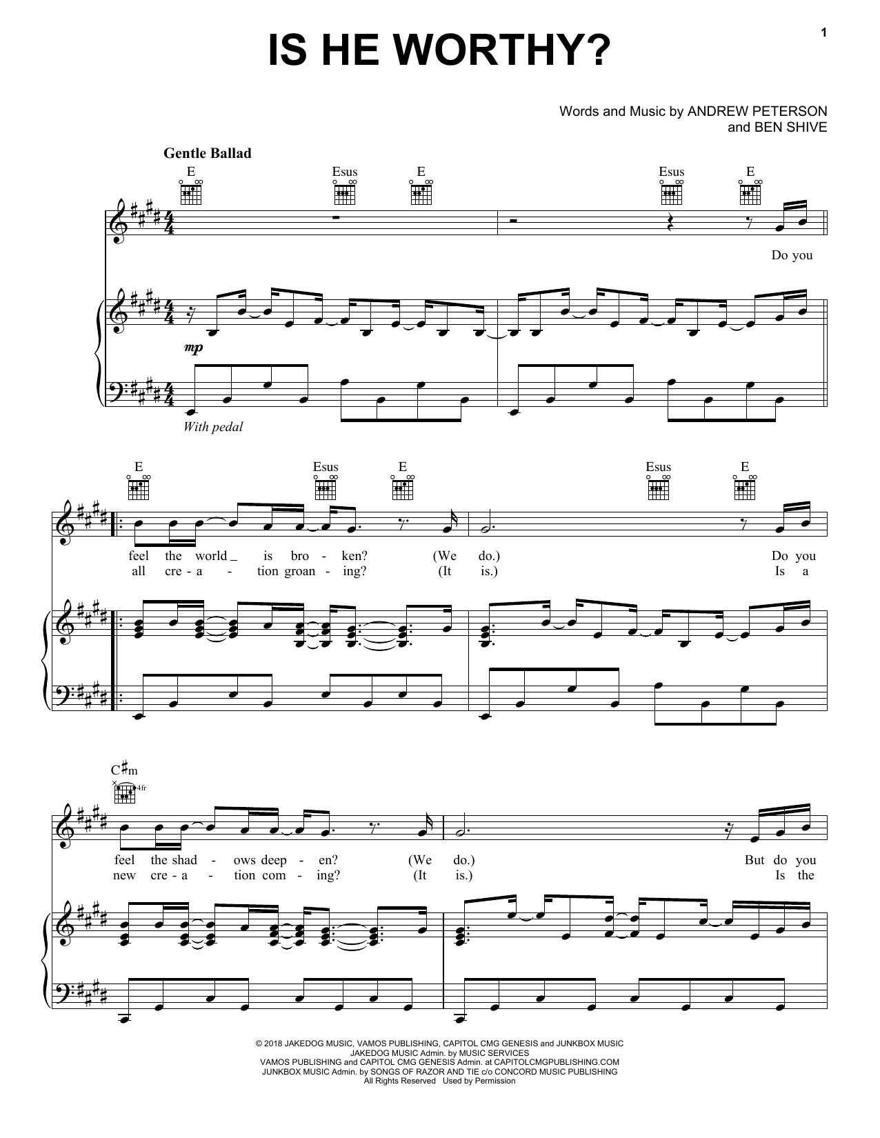 Chris Tomlin Is He Worthy? sheet music notes and chords. Download Printable PDF.