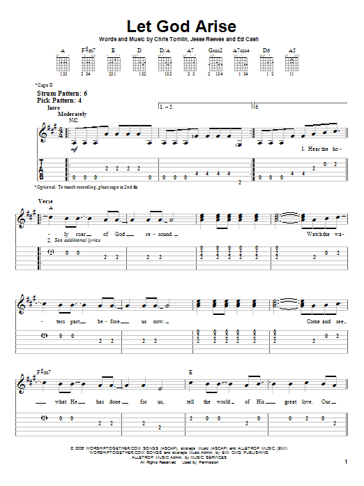 Chris Tomlin Let God Arise sheet music notes and chords. Download Printable PDF.