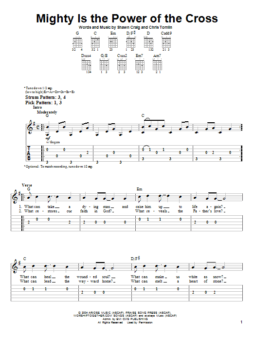 Chris Tomlin Mighty Is The Power Of The Cross sheet music notes and chords. Download Printable PDF.