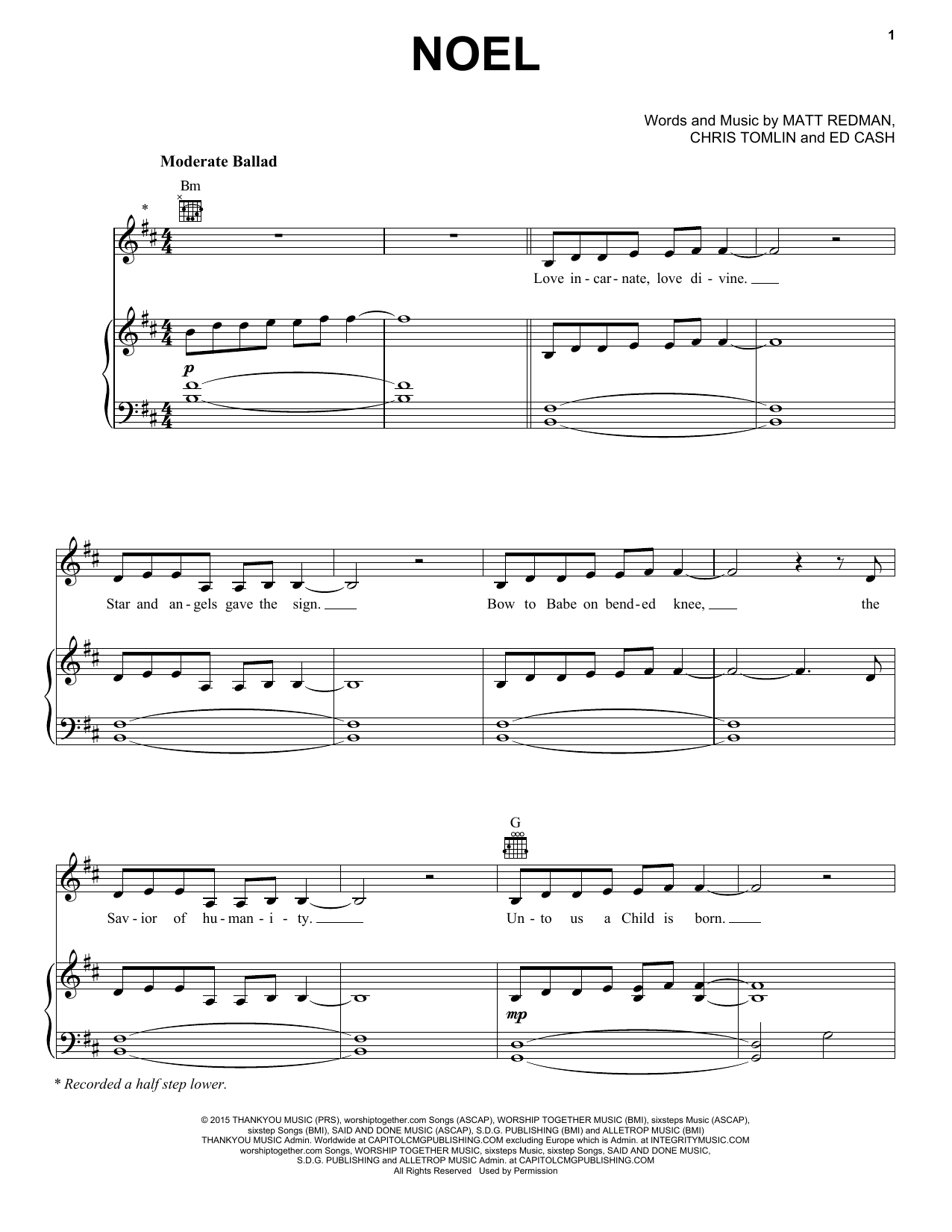 Chris Tomlin Noel (feat. Lauren Daigle) sheet music notes and chords. Download Printable PDF.