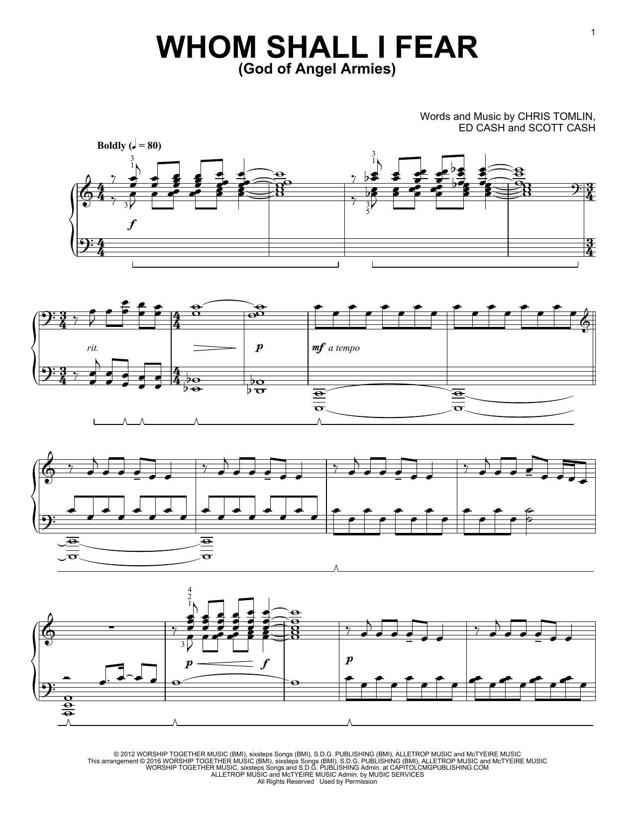 Phillip Keveren Whom Shall I Fear (God Of Angel Armies) sheet music notes and chords arranged for Piano Solo