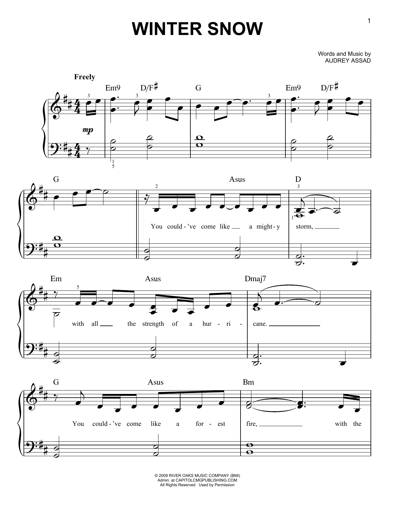 Chris Tomlin Winter Snow sheet music notes and chords. Download Printable PDF.