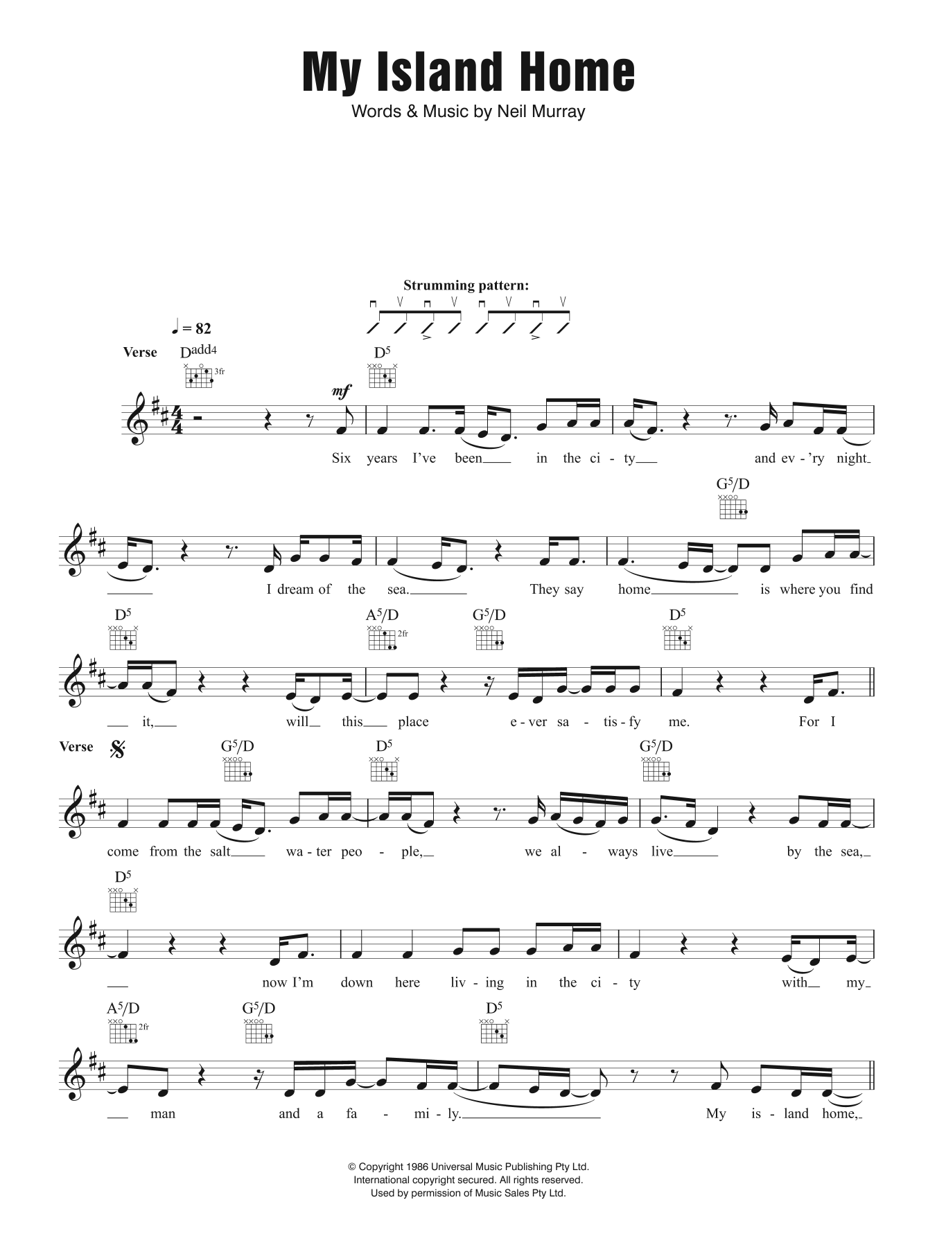 Christine Anu My Island Home sheet music notes and chords. Download Printable PDF.