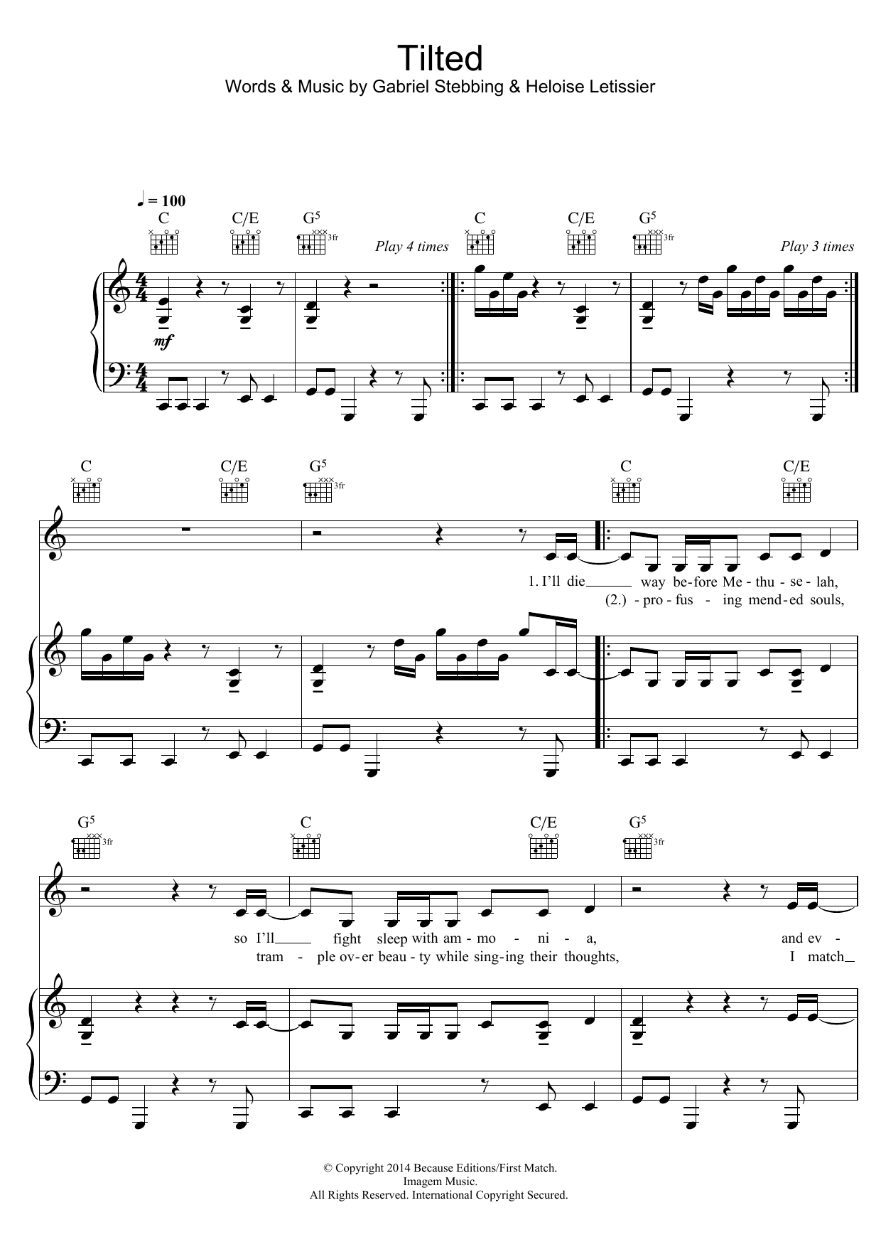 Learn to play Christine & The Queens Tilted sheet music for Piano, Vocal & Guitar Chords in minutes. Price: 7.8900$ Christine & The Queens Tilted sheet music notes and chords arranged for Piano, Vocal & Guitar Chords