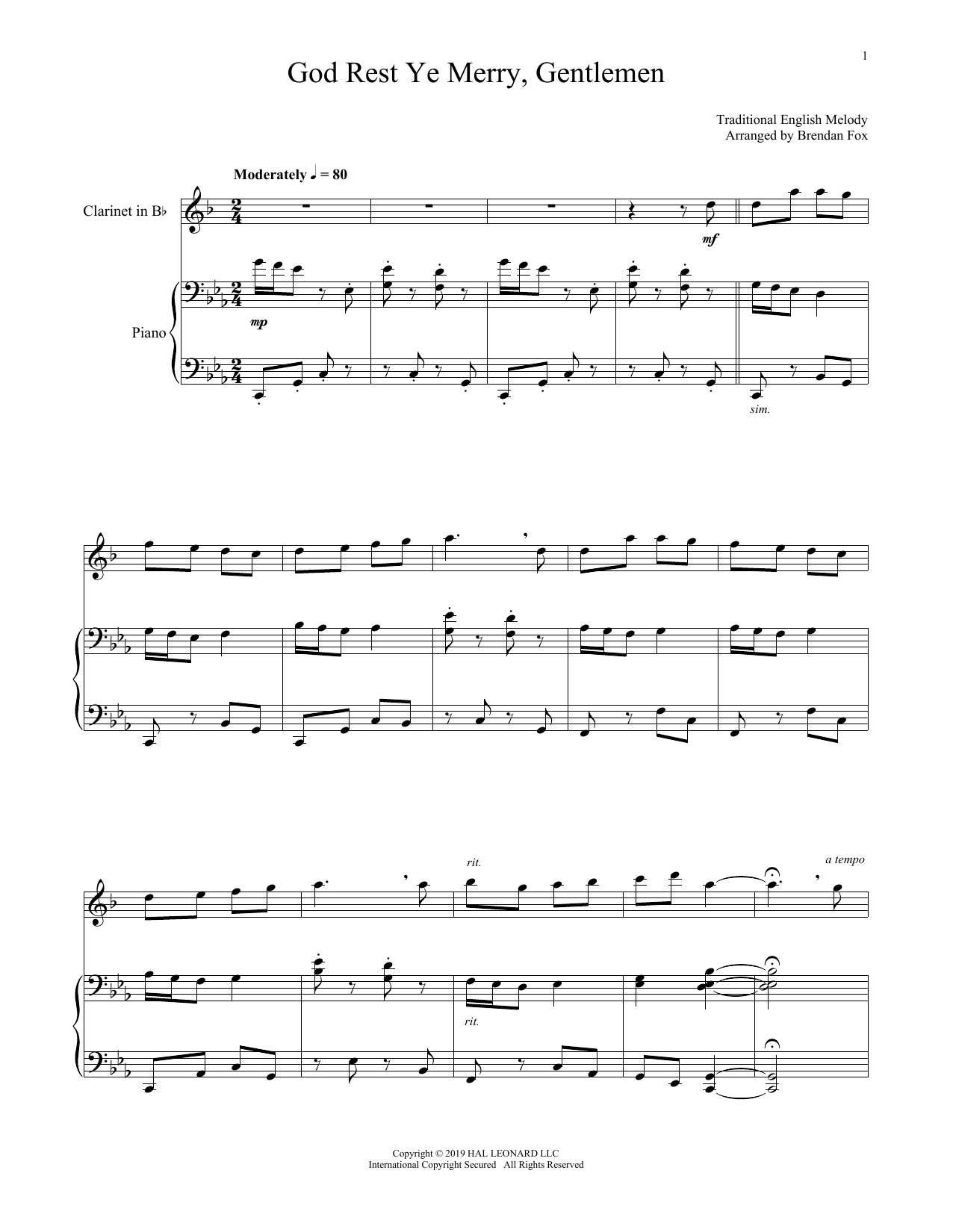 Christmas Carol God Rest Ye Merry, Gentlemen sheet music notes and chords. Download Printable PDF.