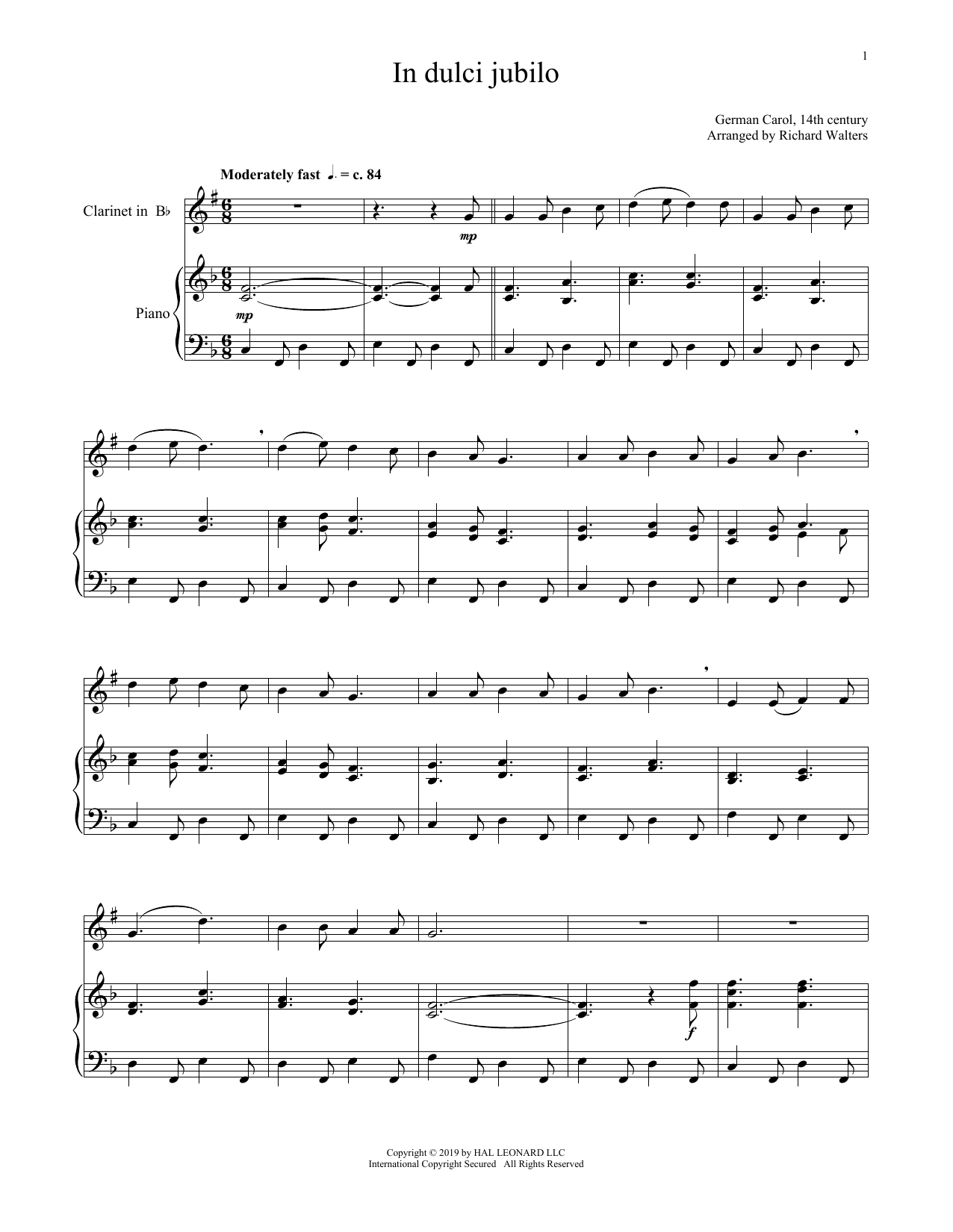 Christmas Carol In Dulci Jubilo sheet music notes and chords. Download Printable PDF.