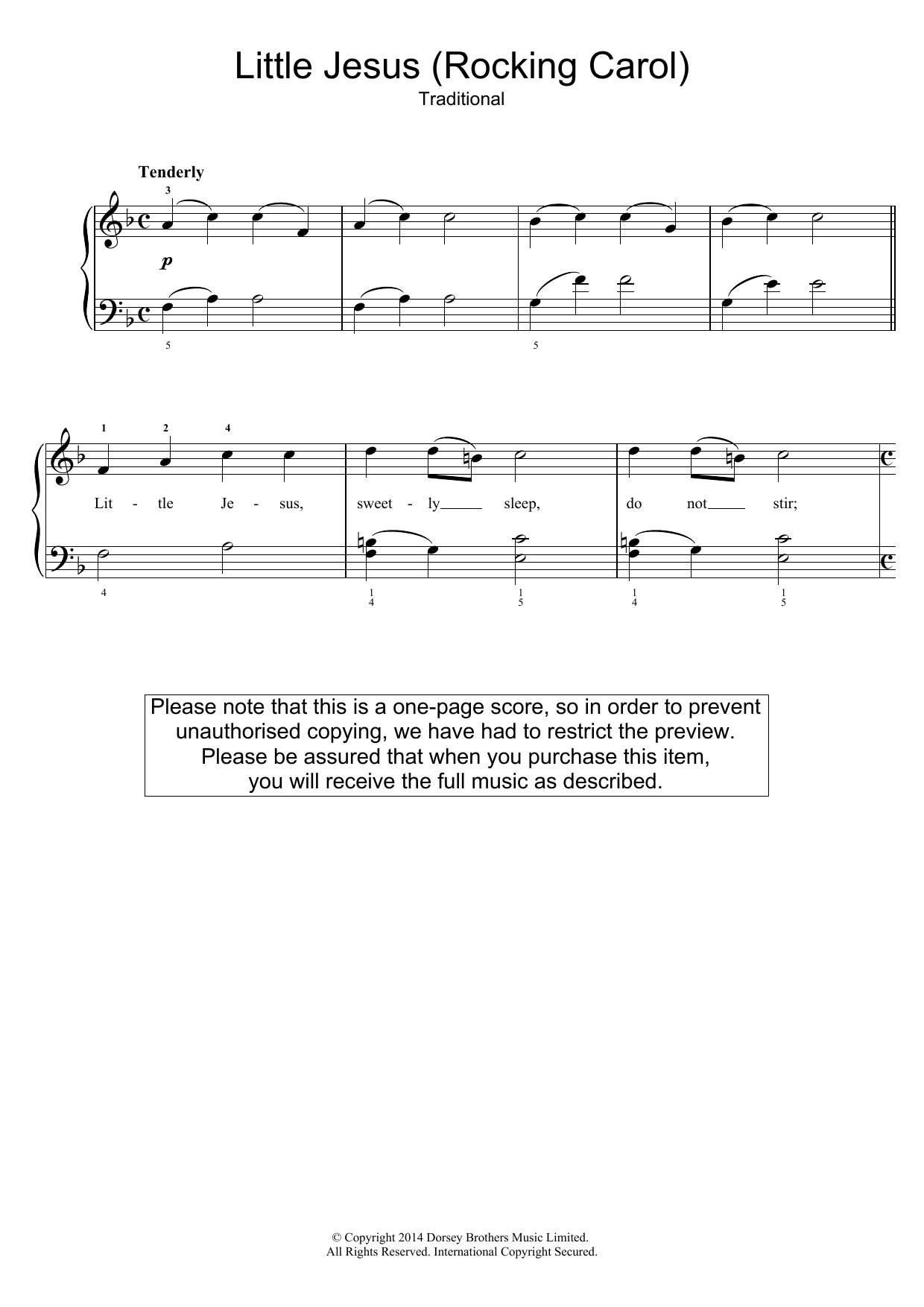 Christmas Carol Little Jesus (Rocking Carol) sheet music notes and chords. Download Printable PDF.