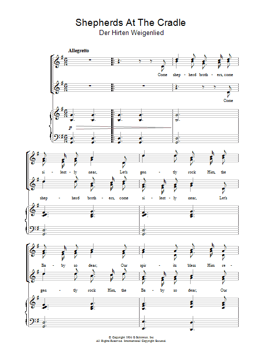 Learn to play Christmas Carol Shepherds At The Cradle sheet music for Piano, Vocal & Guitar Chords in minutes. Price: 7.8900$ Christmas Carol Shepherds At The Cradle sheet music notes and chords arranged for Piano, Vocal & Guitar Chords