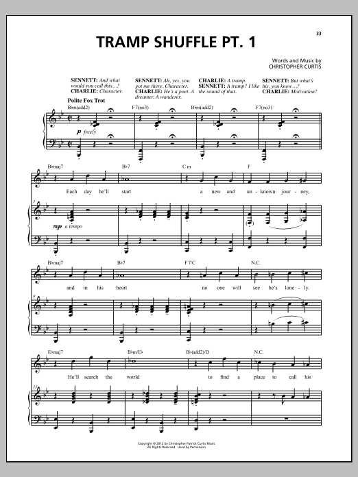 Christopher Curtis Tramp Shuffle Pt. 1 sheet music notes and chords arranged for Piano & Vocal