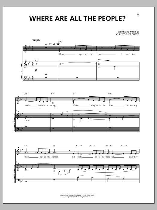 Christopher Curtis Where Are All The People? sheet music notes and chords. Download Printable PDF.