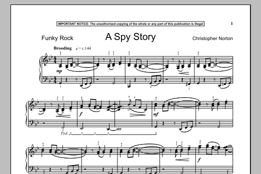 Learn to play Christopher Norton A Spy Story sheet music for Piano Solo in minutes. Price: 7.8900$ Christopher Norton A Spy Story sheet music notes and chords arranged for Piano Solo