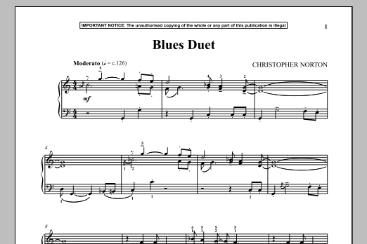 Learn to play Christopher Norton Blues Duet sheet music for Piano Solo in minutes. Price: 7.8900$ Christopher Norton Blues Duet sheet music notes and chords arranged for Piano Solo