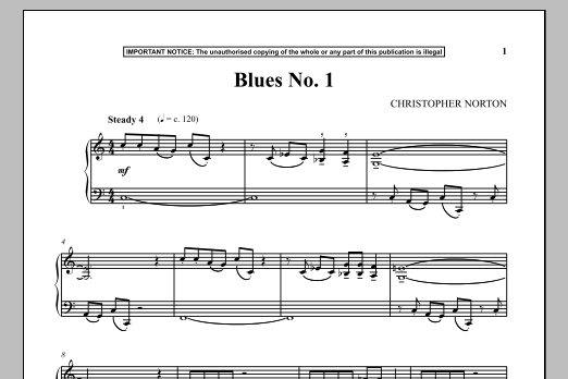 Learn to play Christopher Norton Blues No. 1 sheet music for Piano Solo in minutes. Price: 7.8900$ Christopher Norton Blues No. 1 sheet music notes and chords arranged for Piano Solo
