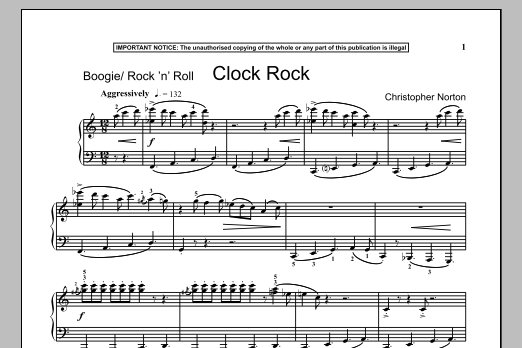 Learn to play Christopher Norton Clock Rock sheet music for Piano Solo in minutes. Price: 7.8900$ Christopher Norton Clock Rock sheet music notes and chords arranged for Piano Solo