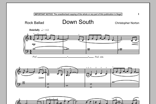 Christopher Norton Down South sheet music notes and chords. Download Printable PDF.