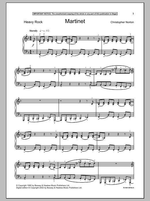 Learn to play Christopher Norton Martinet sheet music for Piano Solo in minutes. Price: 7.8900$ Christopher Norton Martinet sheet music notes and chords arranged for Piano Solo