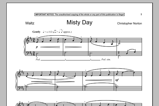 Christopher Norton Misty Day sheet music notes and chords. Download Printable PDF.