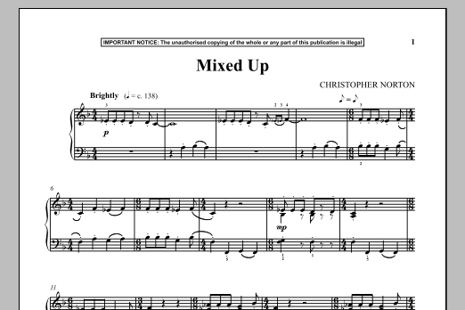 Learn to play Christopher Norton Mixed Up sheet music for Piano Solo in minutes. Price: 7.8900$ Christopher Norton Mixed Up sheet music notes and chords arranged for Piano Solo