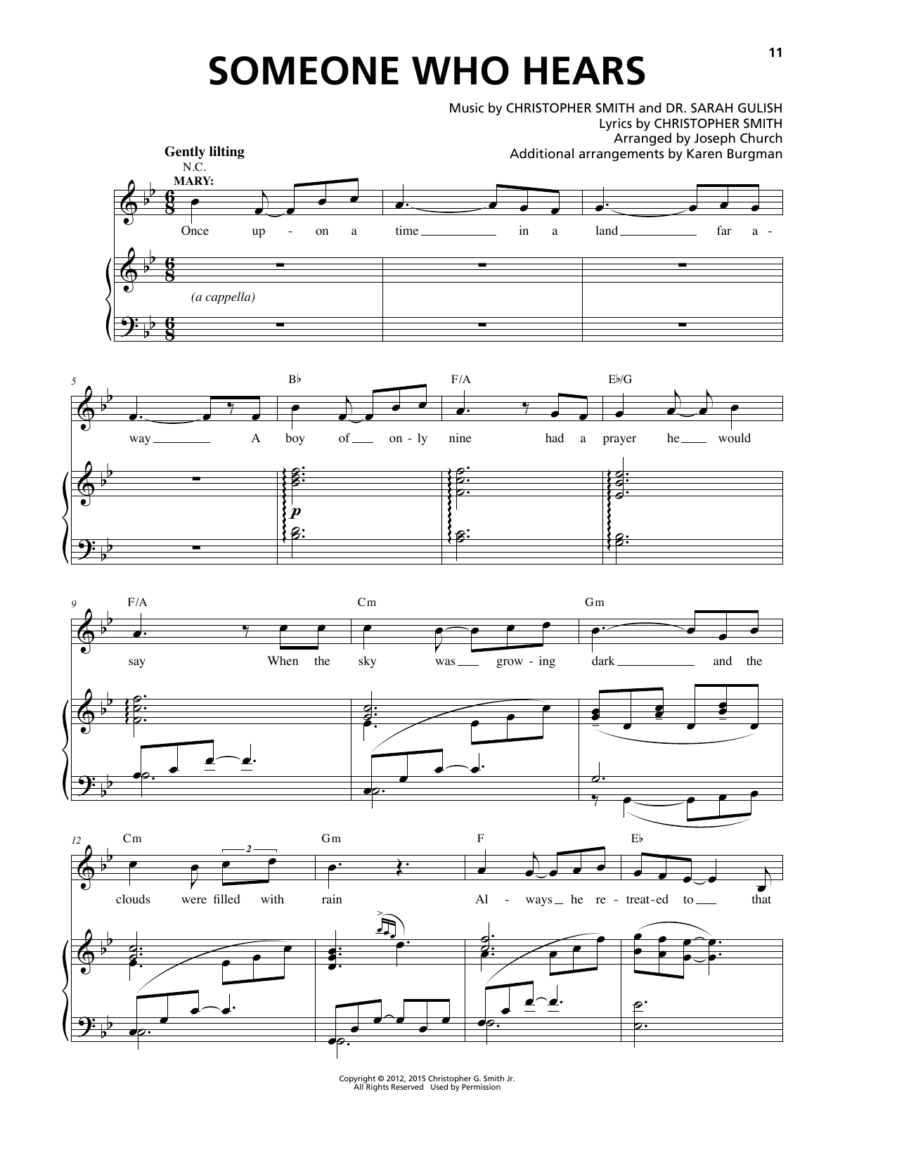 Learn to play Christopher Smith Someone Who Hears sheet music for Piano & Vocal in minutes. Price: 7.8900$ Christopher Smith Someone Who Hears sheet music notes and chords arranged for Piano & Vocal