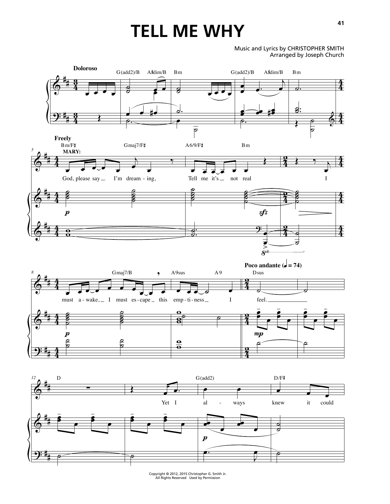 Learn to play Christopher Smith Tell Me Why sheet music for Piano & Vocal in minutes. Price: 7.8900$ Christopher Smith Tell Me Why sheet music notes and chords arranged for Piano & Vocal