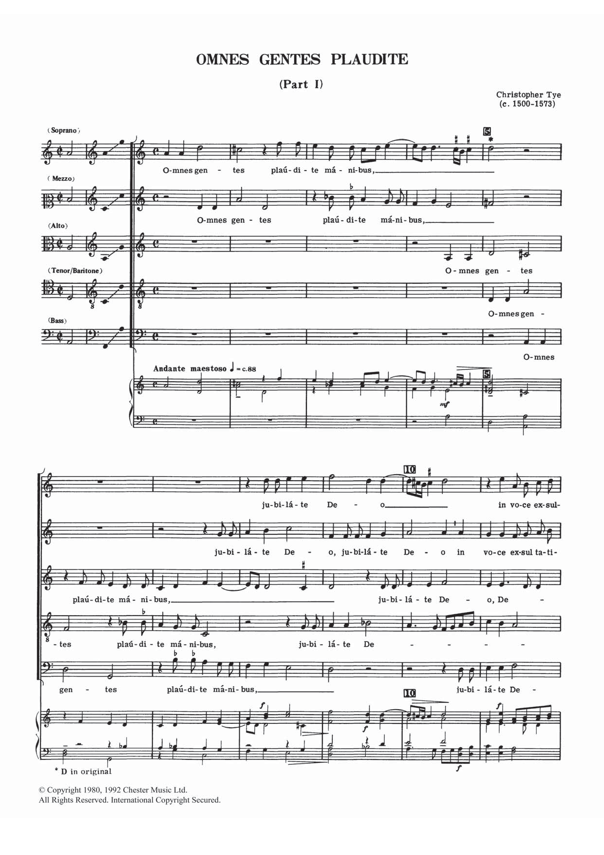 Learn to play Christopher Tye Omnes Gentes Plaudite (Parts I And II) sheet music for Piano, Vocal & Guitar Chords in minutes. Price: 7.8900$ Christopher Tye Omnes Gentes Plaudite (Parts I And II) sheet music notes and chords arranged for Piano, Vocal & Guitar Chords