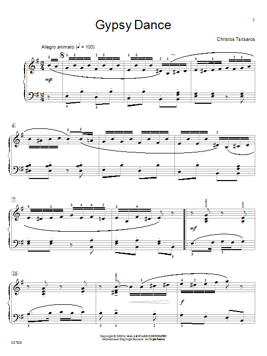 Learn to play Christos Tsitsaros Gypsy Dance sheet music for Educational Piano in minutes. Price: 6.9900$ Christos Tsitsaros Gypsy Dance sheet music notes and chords arranged for Educational Piano