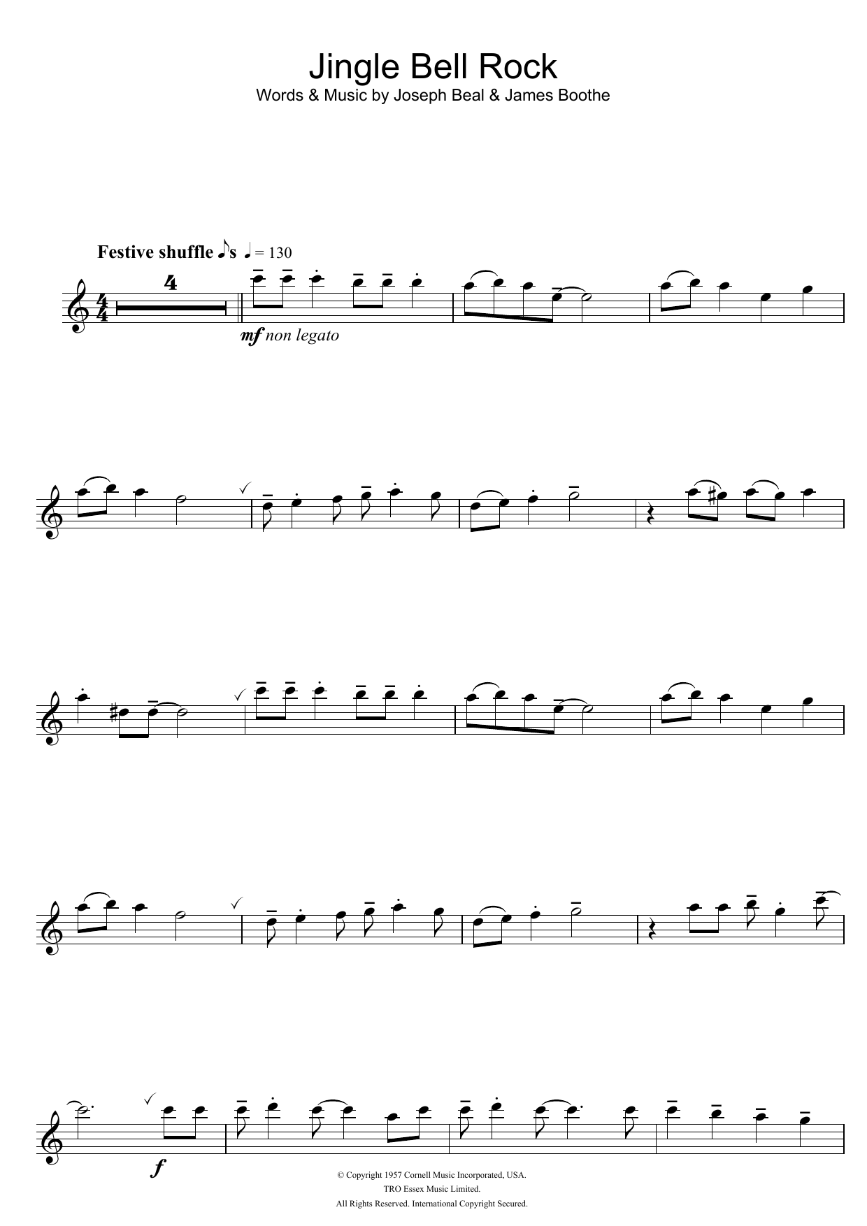 Chubby Checker Jingle Bell Rock sheet music notes and chords. Download Printable PDF.