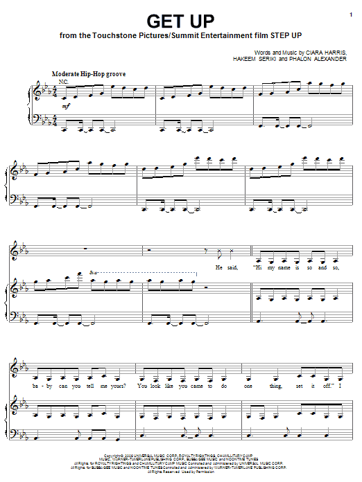 Learn to play Ciara Get Up sheet music for Piano, Vocal & Guitar Chords (Right-Hand Melody) in minutes. Price: 7.8900$ Ciara Get Up sheet music notes and chords arranged for Piano, Vocal & Guitar Chords (Right-Hand Melody)