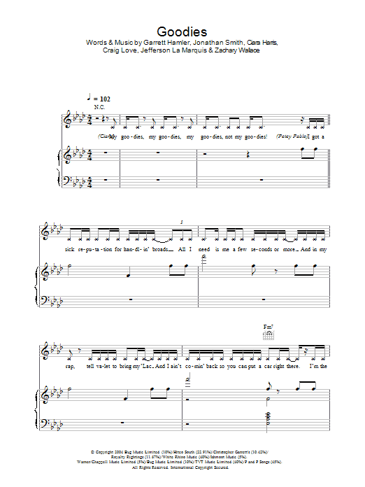 Learn to play Ciara Goodies sheet music for Piano, Vocal & Guitar Chords in minutes. Price: 7.8900$ Ciara Goodies sheet music notes and chords arranged for Piano, Vocal & Guitar Chords