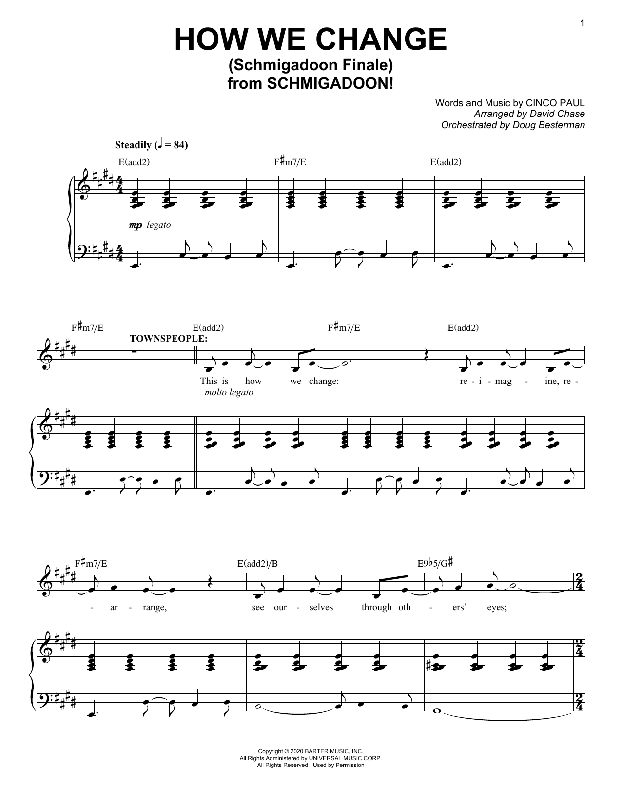 Cinco Paul How We Change / Finale (from Schmigadoon!) sheet music notes and chords. Download Printable PDF.