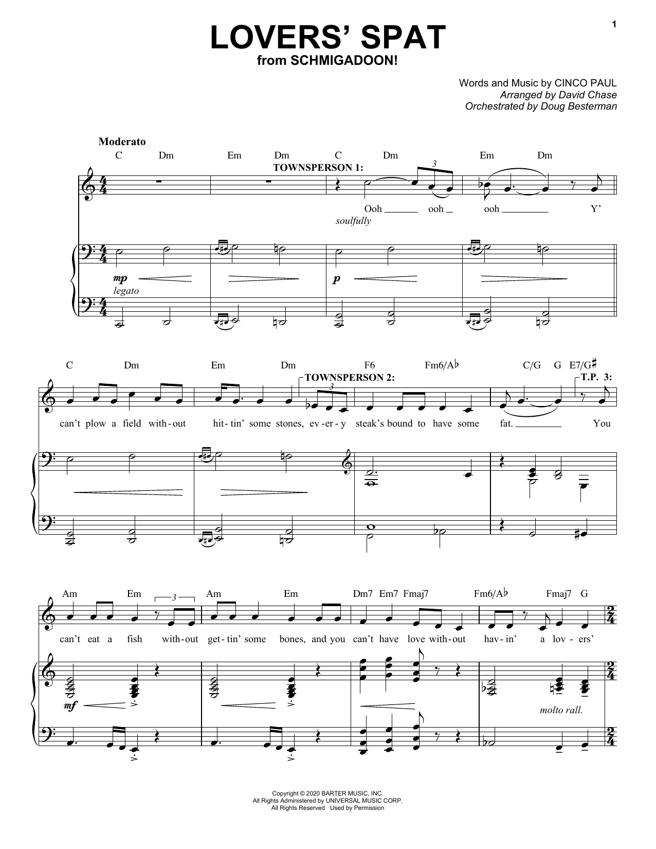 Cinco Paul Lover's Spat (from Schmigadoon!) sheet music notes and chords. Download Printable PDF.