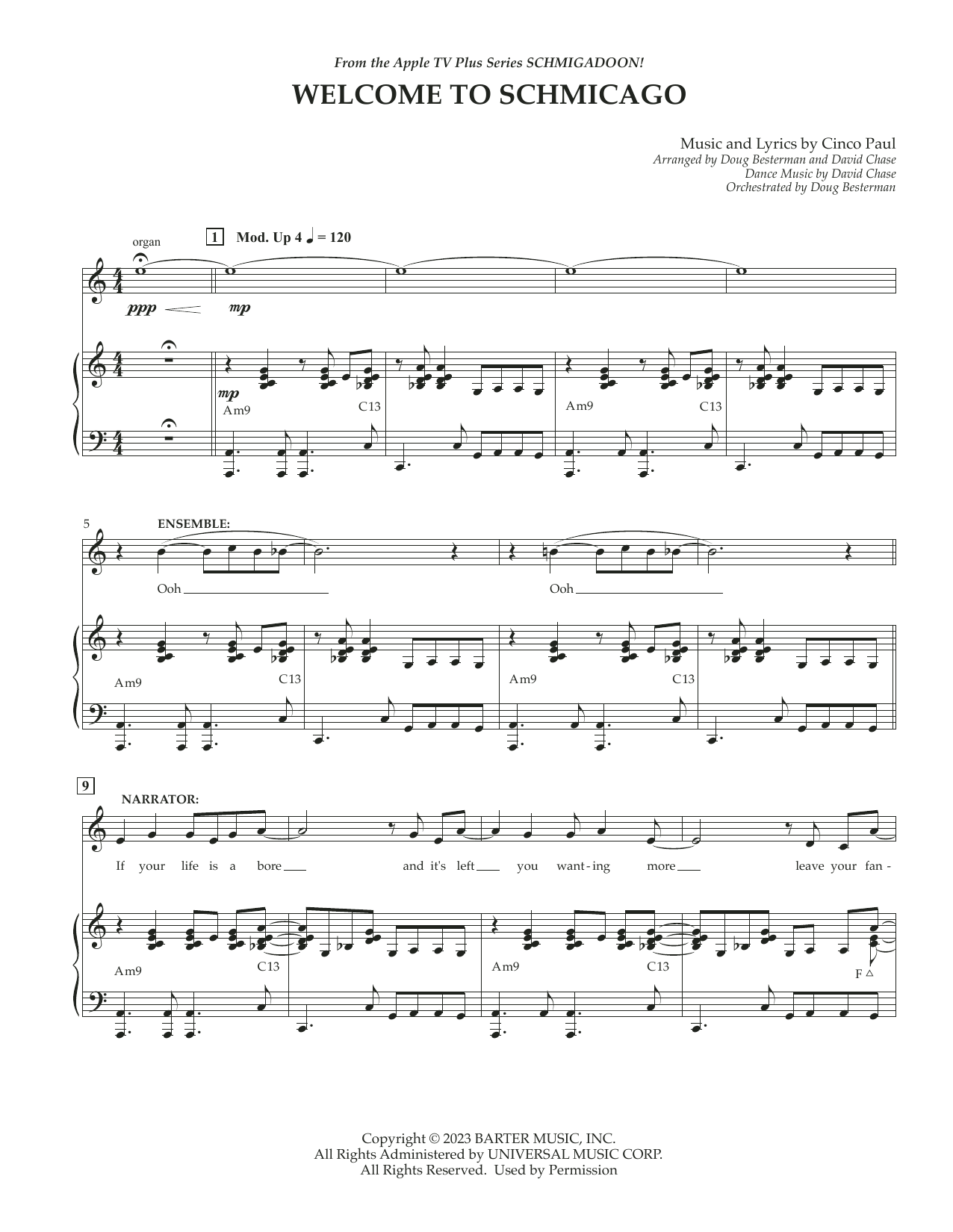 Cinco Paul Welcome To Schmicago (from Schmigadoon! Season 2) sheet music notes and chords. Download Printable PDF.