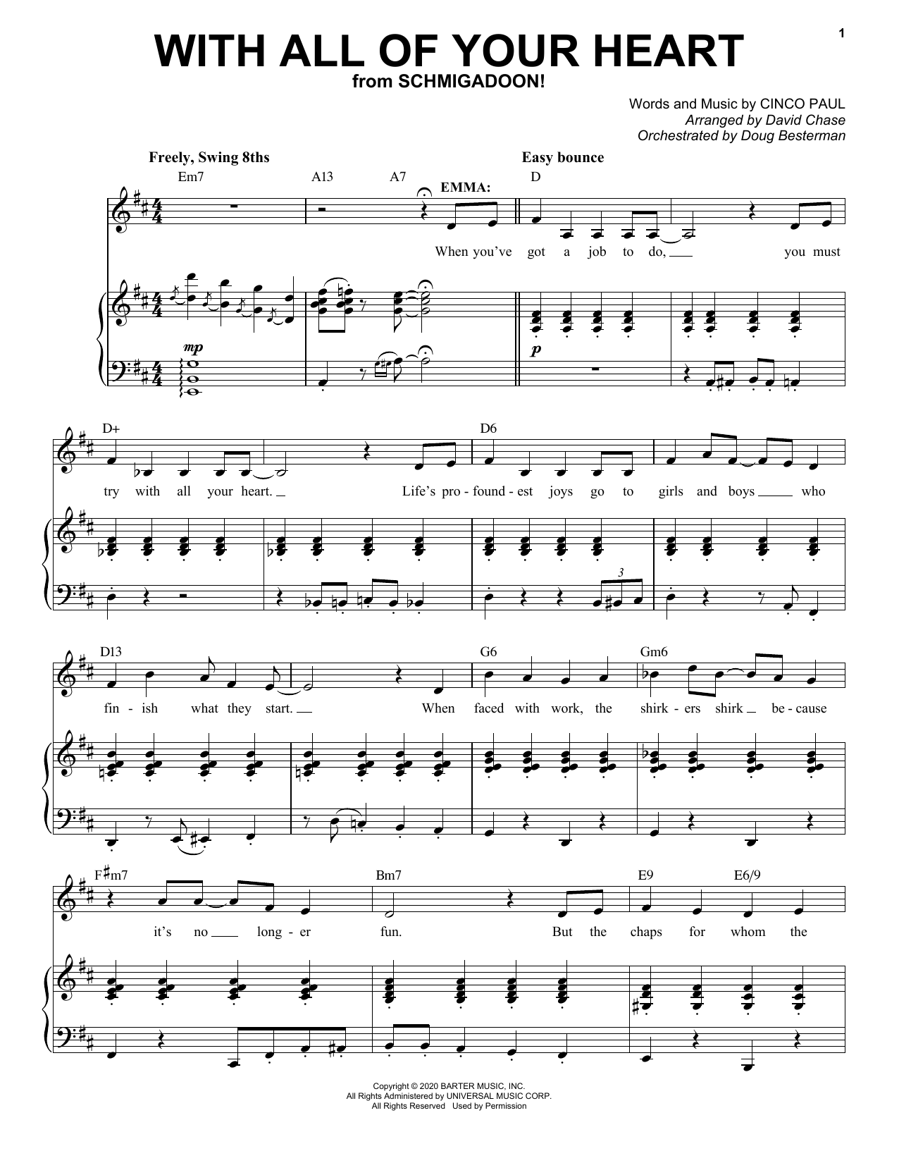 Cinco Paul With All Of Your Heart (from Schmigadoon!) sheet music notes and chords. Download Printable PDF.