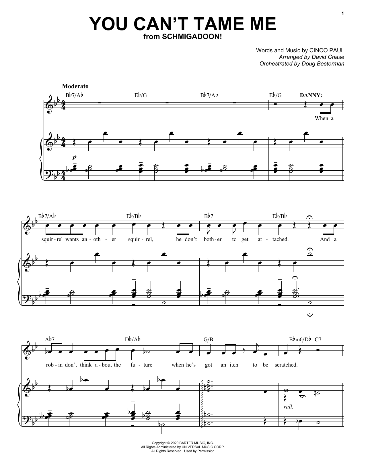 Learn to play Cinco Paul You Can't Tame Me (from Schmigadoon!) sheet music for Piano & Vocal in minutes. Price: 7.8900$ Cinco Paul You Can't Tame Me (from Schmigadoon!) sheet music notes and chords arranged for Piano & Vocal