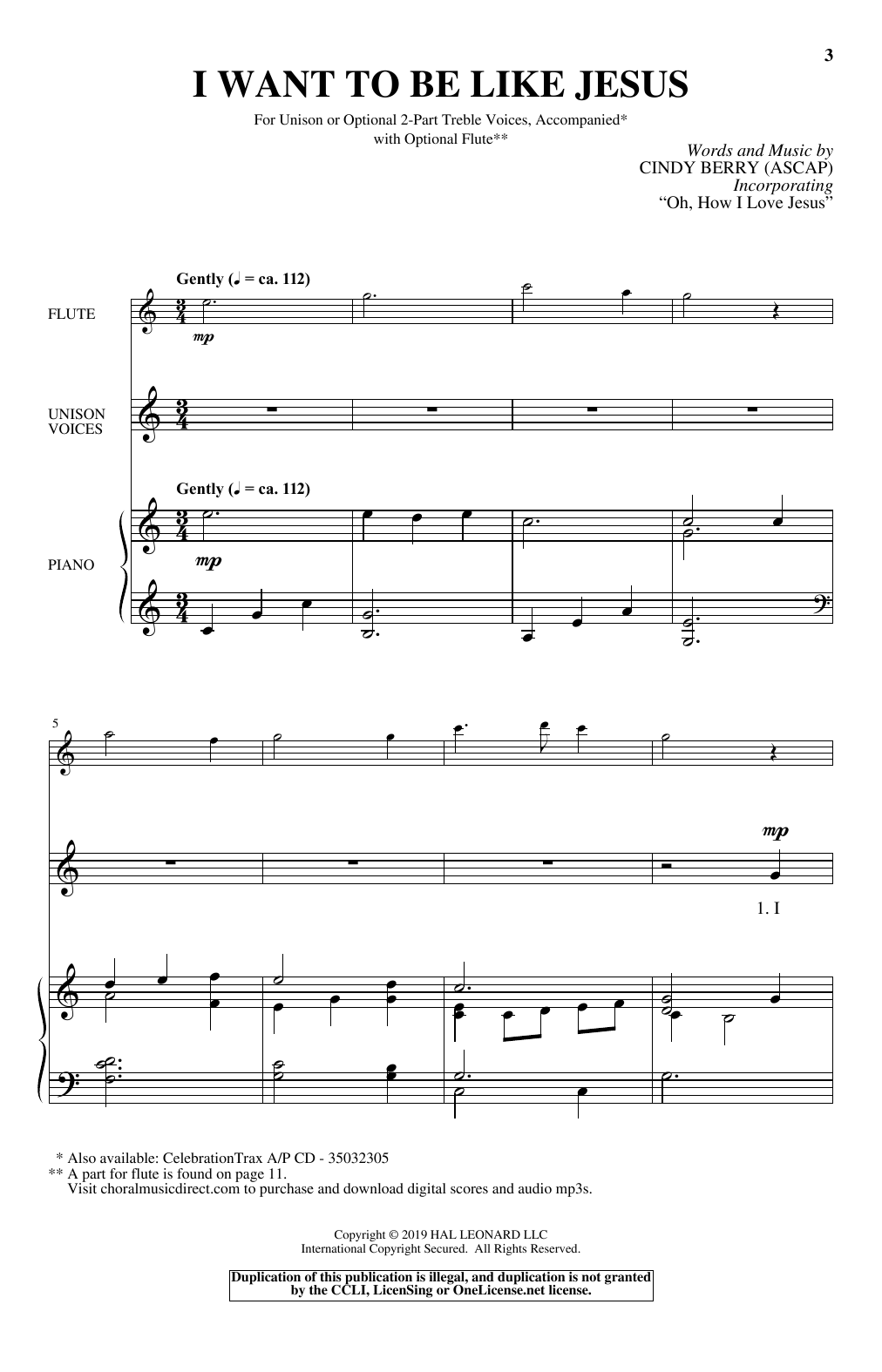 Cindy Berry I Want To Be Like Jesus sheet music notes and chords. Download Printable PDF.