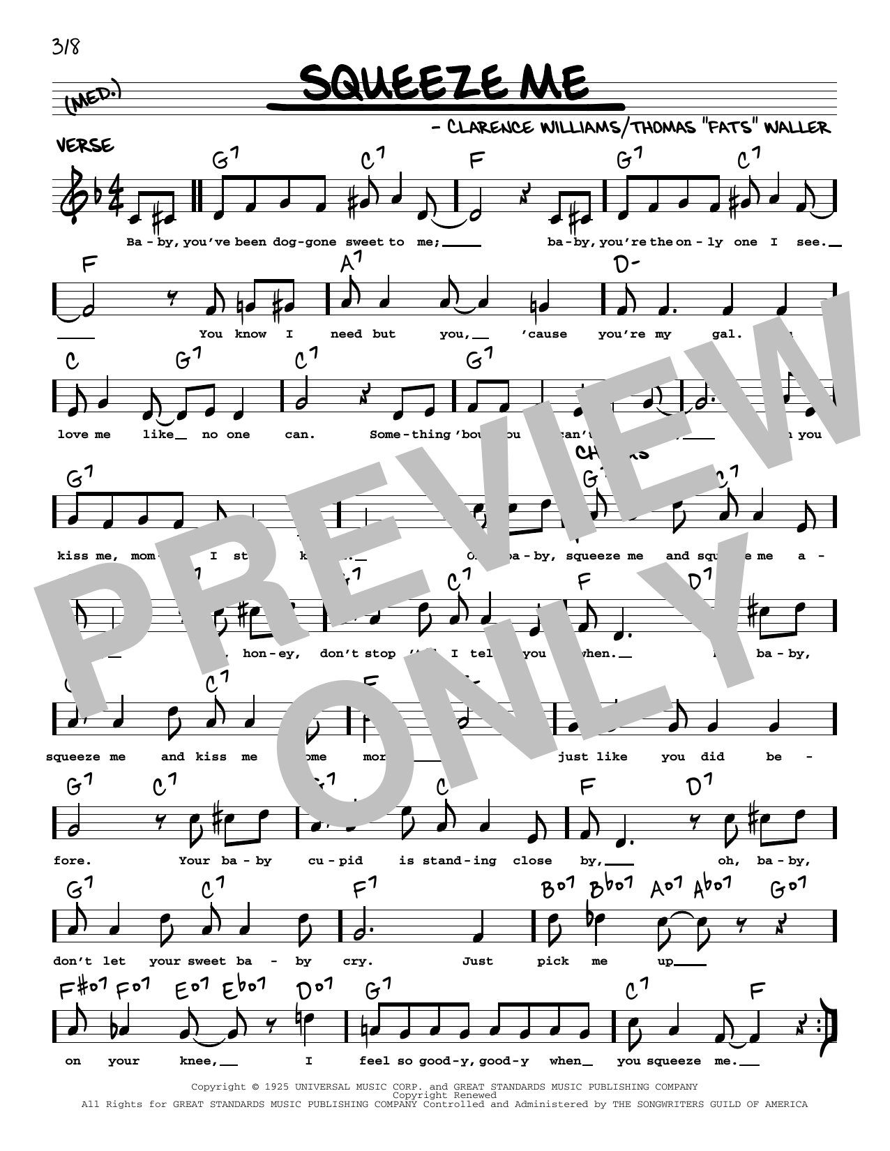 Clarence Williams Squeeze Me (arr. Robert Rawlins) sheet music notes and chords. Download Printable PDF.