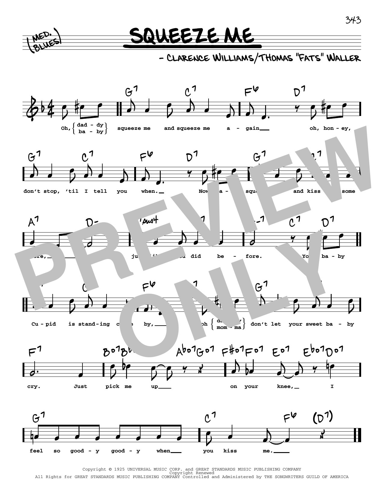 Learn to play Clarence Williams Squeeze Me (High Voice) sheet music for Real Book – Melody, Lyrics & Chords in minutes. Price: 5.9900$ Clarence Williams Squeeze Me (High Voice) sheet music notes and chords arranged for Real Book – Melody, Lyrics & Chords