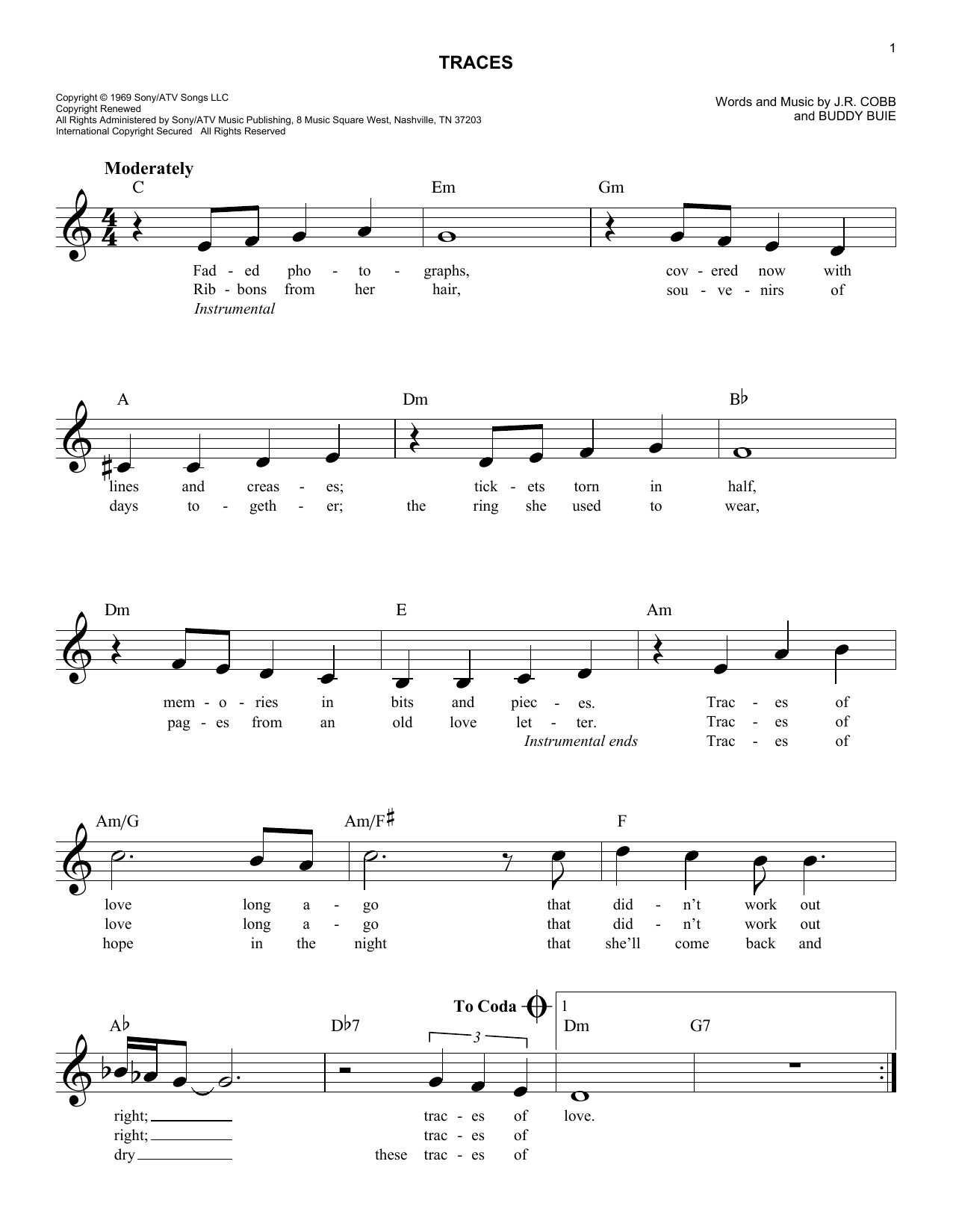Learn to play Classics IV Traces sheet music for Lead Sheet / Fake Book in minutes. Price: 5.9900$ Classics IV Traces sheet music notes and chords arranged for Lead Sheet / Fake Book